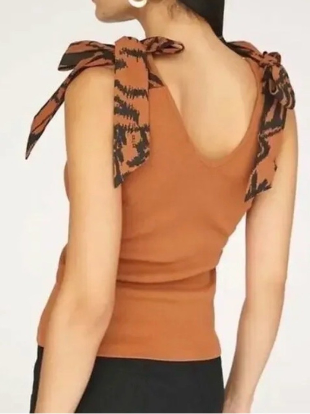 Maeve by Anthropologie Rafaela Bow-Tie Ribbed Cooper Tank size XS